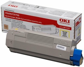 OKI 43872321 (43872305) тонер-картридж желтый (оригинальный)