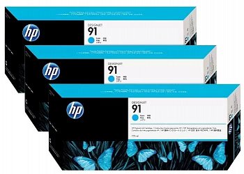 HP C9483A картридж голубой, тройная упаковка (оригинальный)